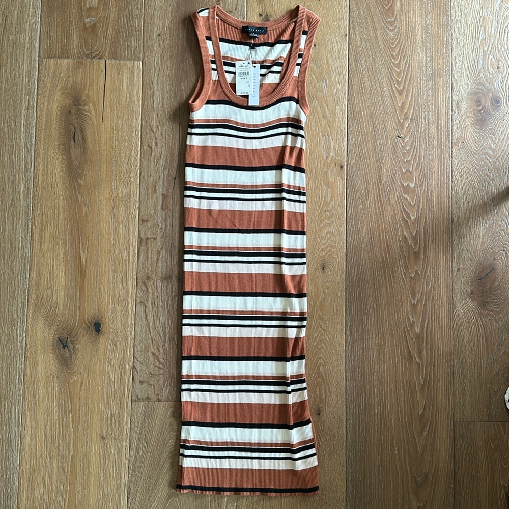Sanctuary tank dress, sierra stripe, small, cotton & vicose, side button slit